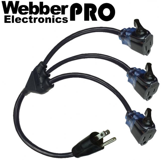 CW43719 Webber Triton-Lock 2.5FT Extn Cable NEMA 5-15P PLUG TO "TRITON" Triple Locking Receptacles