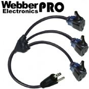 CW43719 Webber Triton-Lock 2.5FT Extn Cable NEMA 5-15P PLUG TO TRITON Triple Locking Receptacles