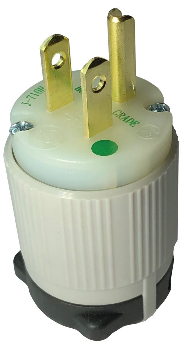 Hospital Grade GRAY NEMA 5-15P "Green Dot" Replacement Plug - Easy Assembly - Durable Nylon
