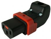 IEC LOCK+ Locking Rewireable IEC320-C13  Up & Down Angled Connector PA130100DBK