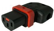  PA130100RBK Right/Left IEC LOCK+ Locking Rewireable IEC320-C13  Right & Left Angled Connector 