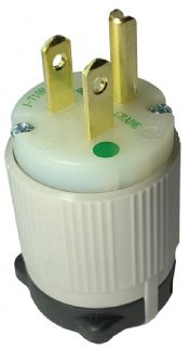 Hospital Grade GRAY NEMA 5-15P Green Dot Replacement Plug - Easy Assembly - Durable Nylon