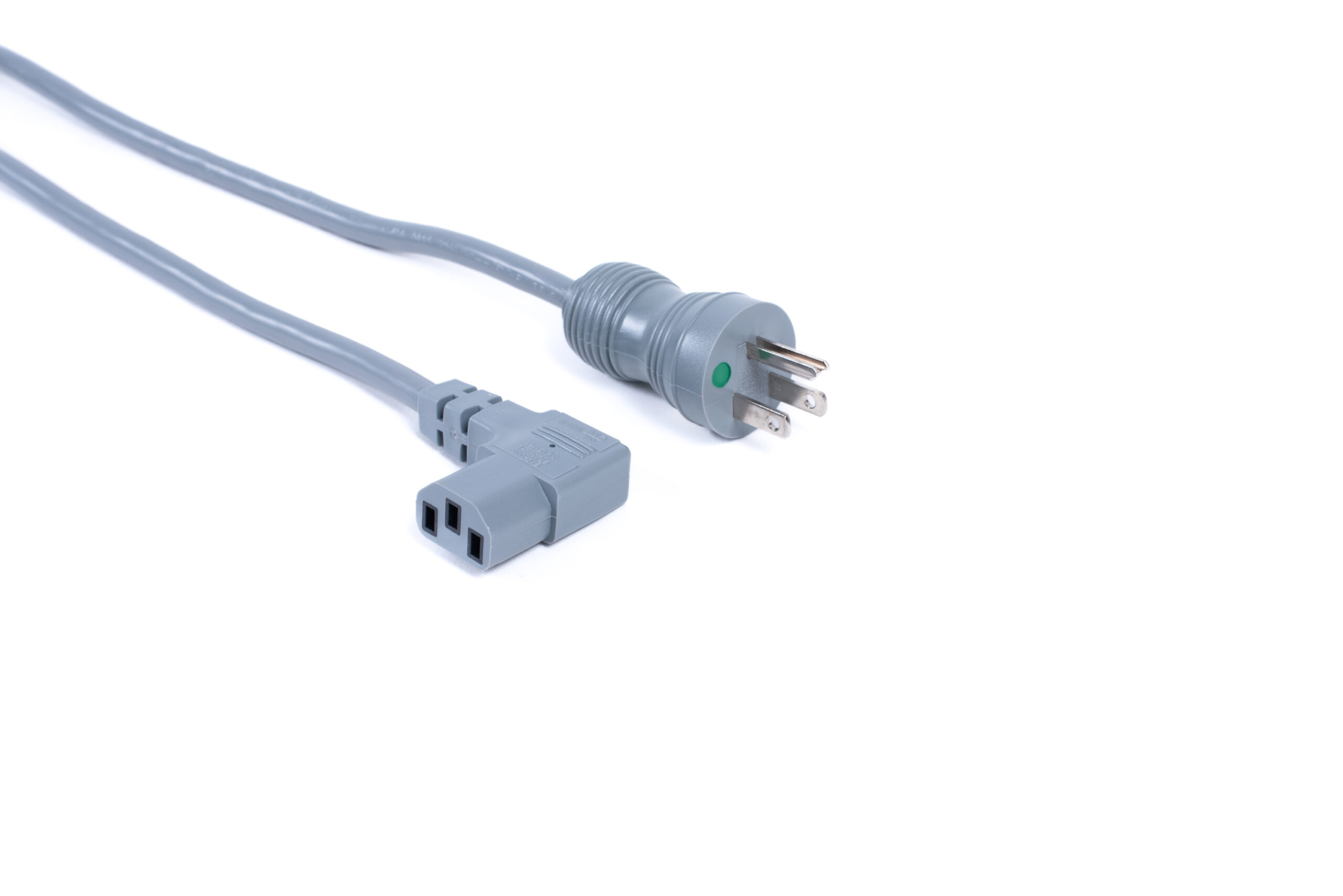 Hospital Grade NEMA 5-15P Gray Plug to Right Angle IEC320-C13 10'0 ...