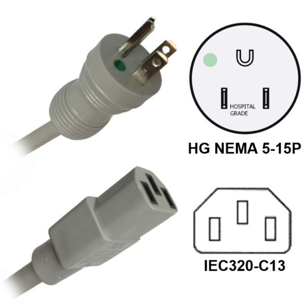 Hospital Grade Nema P Plug To Iec C Connector Photo Image And Line Art . . . . . . - Webber Electronics