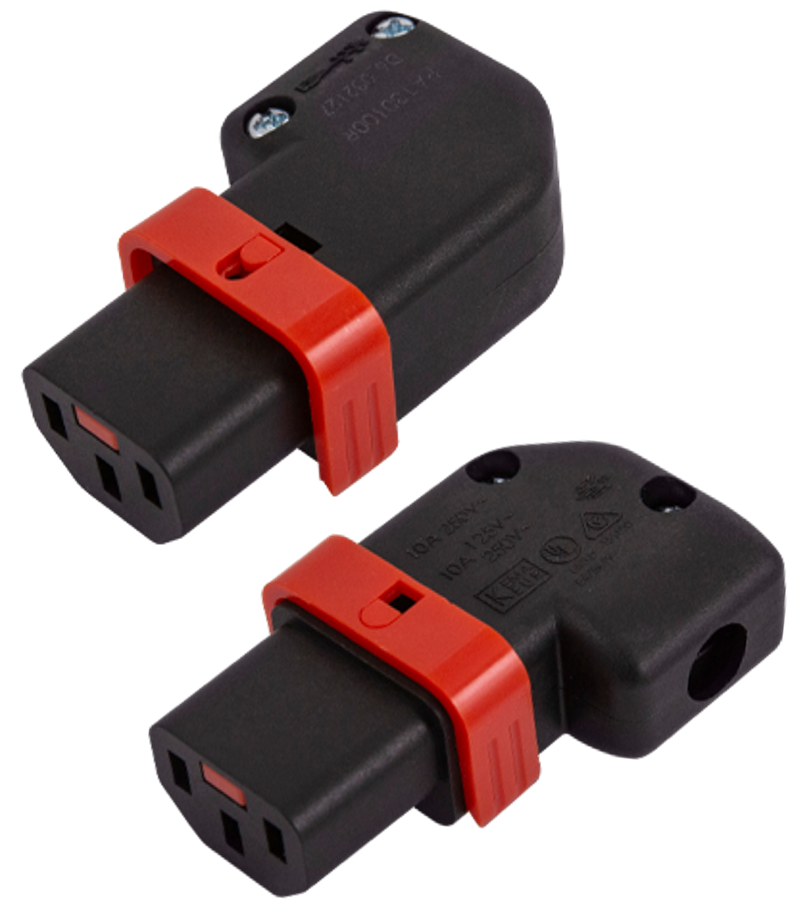 Iec Lock Rewireable Iec C Left Or Right Angled Connector Pa Rbk Photo Image . . . - Webber Electronics