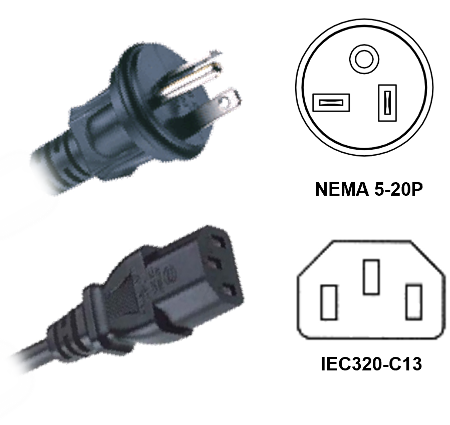 Nema P Plug To Iec C Connector Black Photo Image And Line Art . . . . . . - Webber Electronics