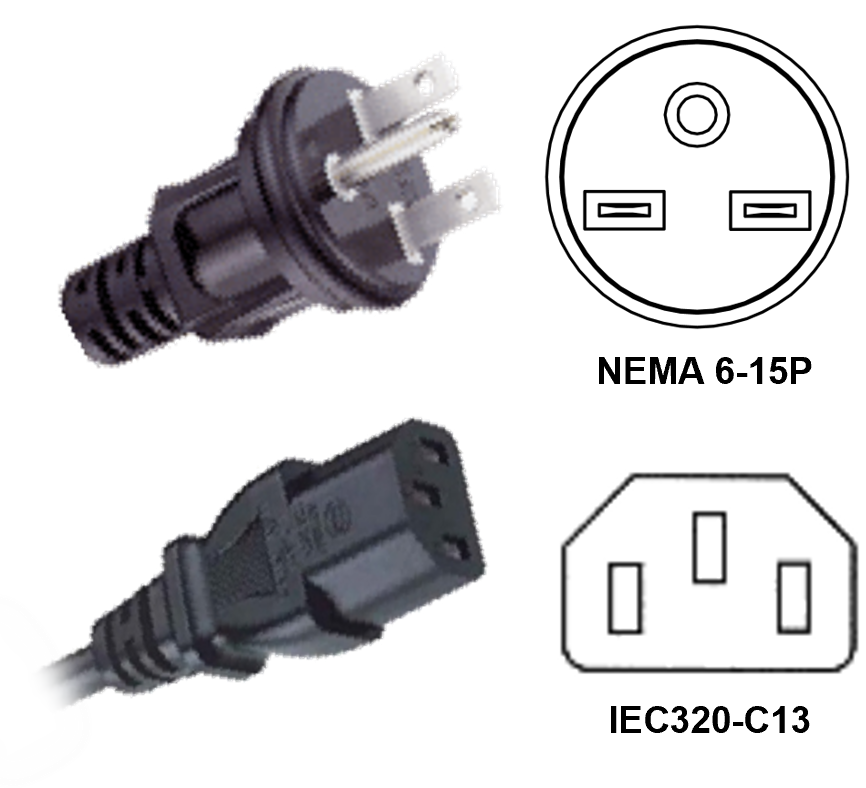 Nema P Black Plug To Iec C Black Connector Photo Image And Line Art . . . - Webber Electronics